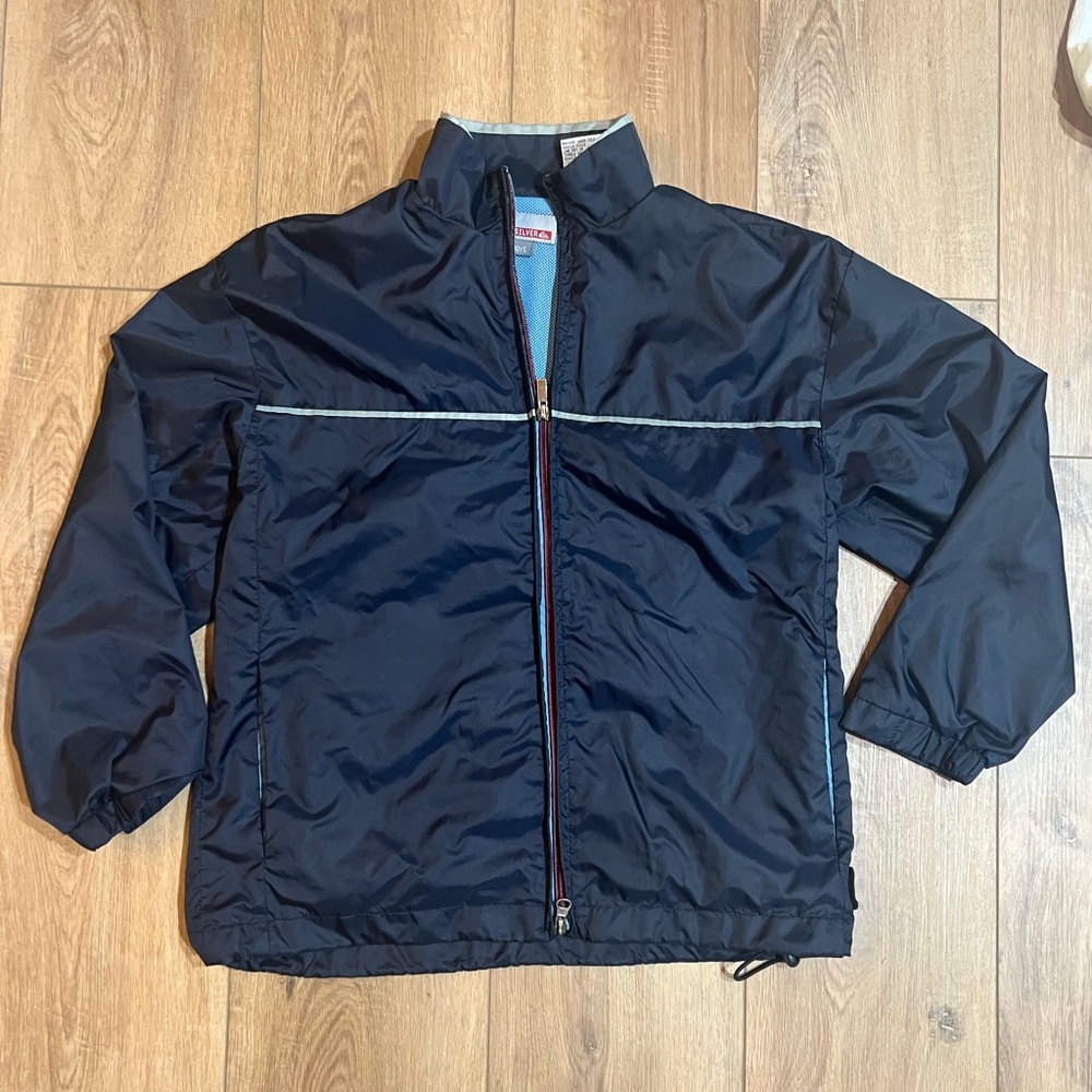 90s Quiksilver Kids Light Windbreaker Jacket - Navy Blue Boys Medium